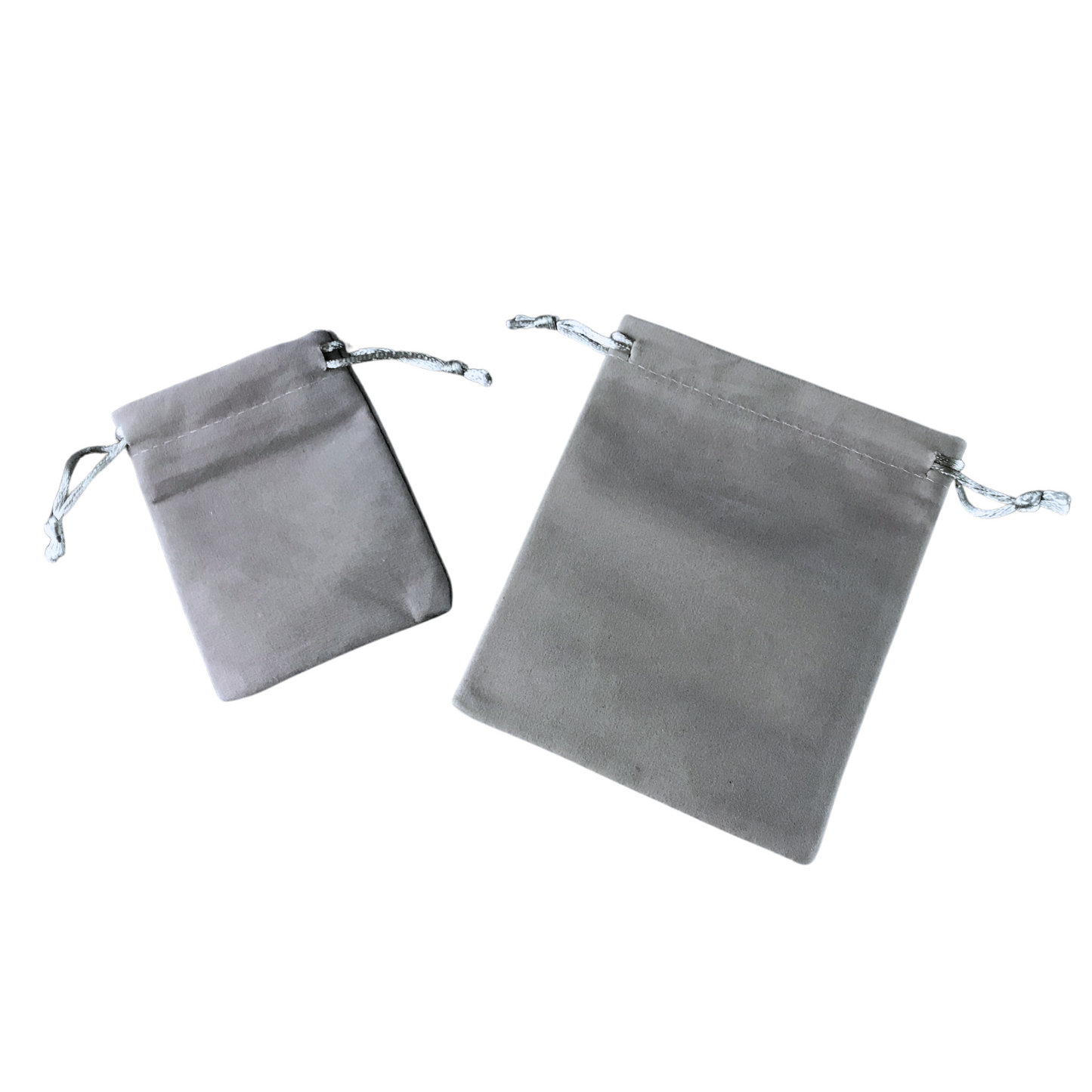 Gray Premium Velvet Drawstring Pouch